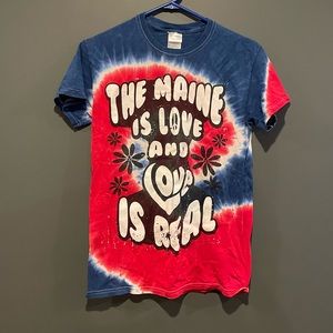 The Maine is Love and Love is Real Tie Dye T Shirt